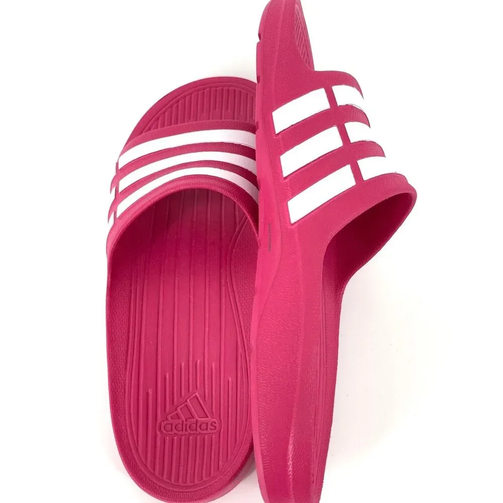 Adidas Adilette Slides Slip-on Youth Size 5 Pink White